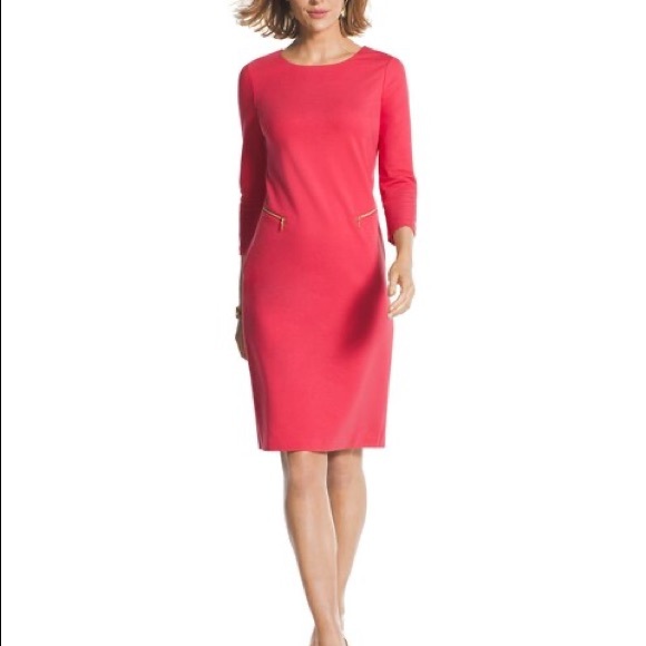Chico's Dresses & Skirts - Chico's Coral Ponte Dress Size 2 (12/14)